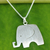 Sterling silver pendant necklace, 'Elephant Jazz' - Sterling Silver Fair Trade Elephant Pendant Necklace thumbail