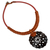 Leather and coconut shell flower necklace, 'Naturally Thai in Brown' - Thai Leather Necklace with Coconut Shell Flower Pendant