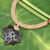 Leather and coconut shell flower necklace, 'Floral Tan' - Thai Leather Necklace with Coconut Shell Flower Pendant