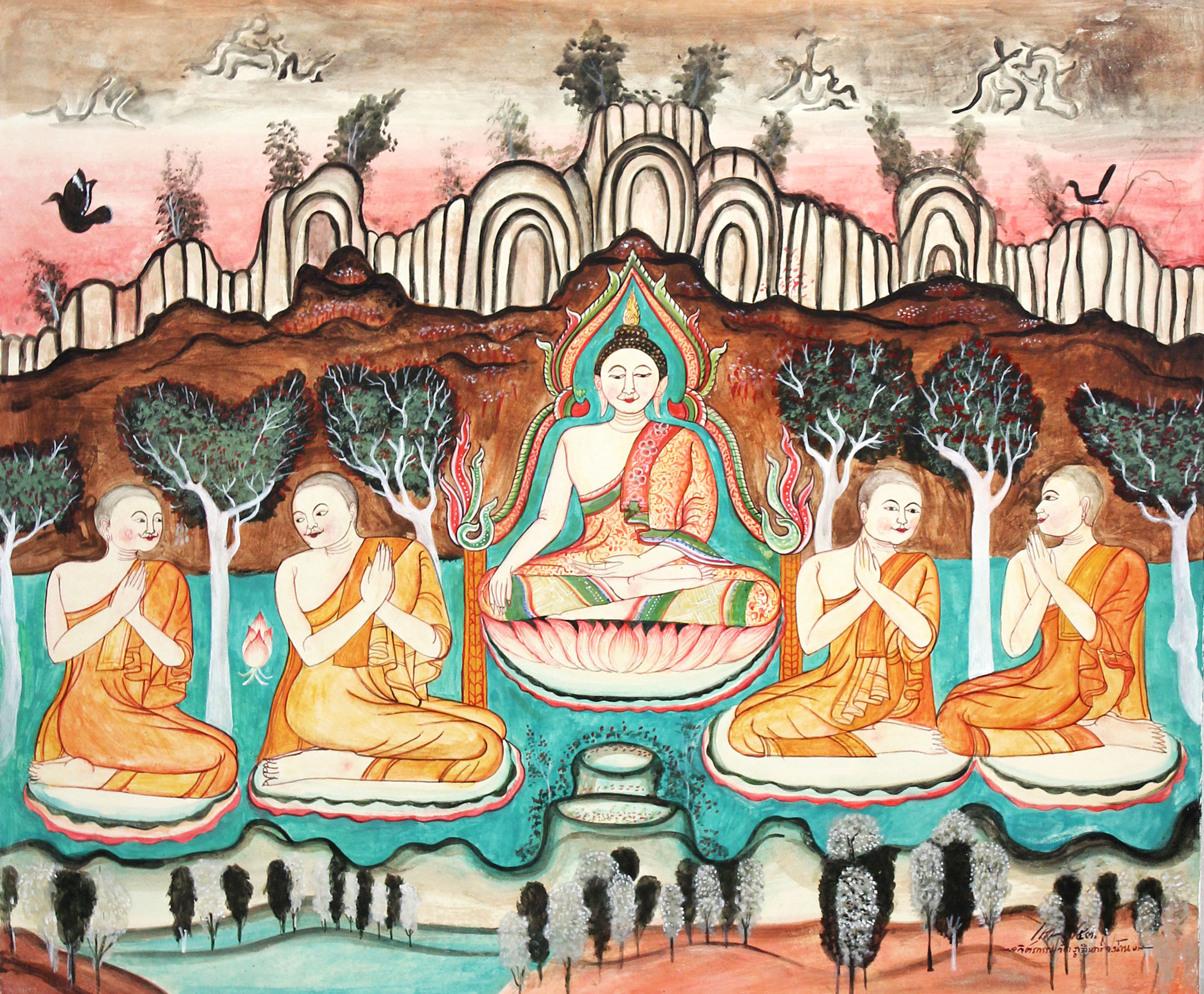 thai buddha paintings
