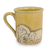 Celadon ceramic mug, 'Yellow Elephant Family' - Yellow Elephant Theme Celadon Ceramic Mug (image 2b) thumbail