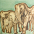 Celadon ceramic mug, 'Cozy Family' - Aqua Celadon Ceramic Mug with Hand Painted Elephants (image 2b) thumbail