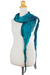 Silk scarf, 'Summer Rain' - Teal Ombre Crinkled All-Silk Scarf from Thailand (image 2b) thumbail