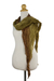 Silk scarf, 'Summer Jungle' - Women's Pleated 100% Silk Scarf in Brown Olive and Ochre (image 2) thumbail