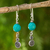 Calcite and silver dangle earrings, 'Mesmerizing Moon' - Handcrafted Dangle Earrings with Blue Calcite and Silver 950