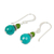 Beaded dangle earrings, 'Mint Julep' - Green and Turquoise Blue Beaded Dangle Earrings (image 2b) thumbail