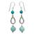 Amazonite dangle earrings, 'Lucky Blue' - Genuine Amazonite and Silver 950 Beaded Dangle Earrings (image 2a) thumbail