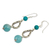Amazonite dangle earrings, 'Lucky Blue' - Genuine Amazonite and Silver 950 Beaded Dangle Earrings (image 2b) thumbail