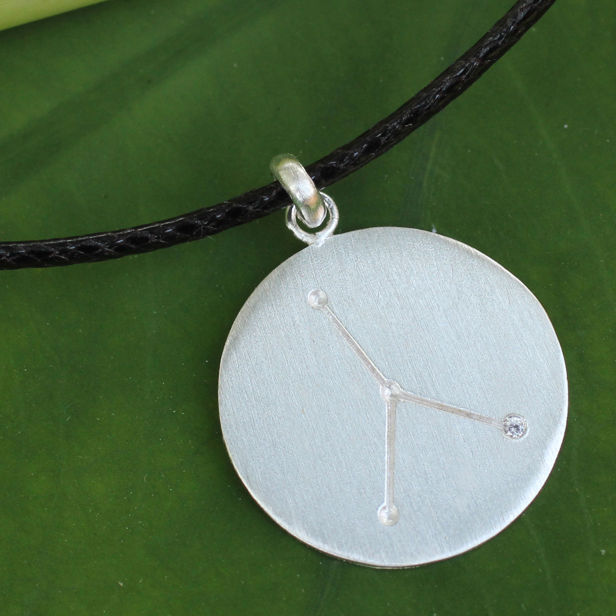 Sterling Silver Cancer Zodiac Sign Pendant Necklace