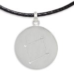 White topaz pendant necklace, 'Constellation: Libra' - Sterling Silver and White Topaz Libra Zodiac Sign Necklace