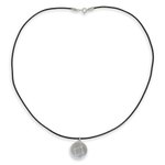 White topaz pendant necklace, 'Constellation: Libra' - Sterling Silver and White Topaz Libra Zodiac Sign Necklace