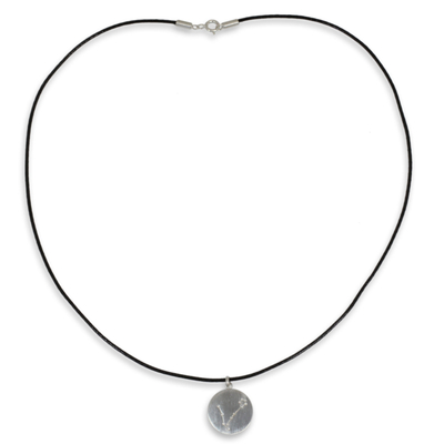 White topaz pendant necklace, 'Constellation: Pisces' - White Topaz Silver Necklace with Pisces Zodiac Sign