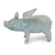 Celadon ceramic figurine, 'Flying Blue Pig' - Handcrafted Blue Ceramic Flying Pig from Thailand thumbail