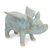 Celadon ceramic figurine, 'Flying Blue Pig' - Handcrafted Blue Ceramic Flying Pig from Thailand