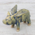 Celadon ceramic figurine, 'Flying Pig' - Ceramic Flying Pig in Mustard and Blue Shades (image 2b) thumbail