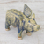 Celadon ceramic figurine, 'Flying Pig' - Ceramic Flying Pig in Mustard and Blue Shades (image 2c) thumbail
