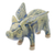 Celadon ceramic figurine, 'Flying Pig' - Ceramic Flying Pig in Mustard and Blue Shades (image 2e) thumbail