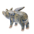 Celadon ceramic figurine, 'Flying Pig' - Ceramic Flying Pig in Mustard and Blue Shades (image 2f) thumbail