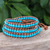Leather wrap bracelet, 'Cool Sky' - Triple Wrap Leather Bracelet with Reconstituted Turquoise (image 2b) thumbail