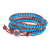 Leather wrap bracelet, 'Cool Sky' - Triple Wrap Leather Bracelet with Reconstituted Turquoise (image 2c) thumbail