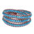 Leather wrap bracelet, 'Cool Sky' - Triple Wrap Leather Bracelet with Reconstituted Turquoise (image 2d) thumbail