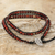 Jasper beaded wrap bracelet, 'Special Red' - Red Jasper Beaded Leather Wrap Bracelet from Thailand (image 2) thumbail