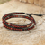 Jasper beaded wrap bracelet, 'Special Red' - Red Jasper Beaded Leather Wrap Bracelet from Thailand (image 2b) thumbail