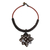 Coconut shell pendant necklace, 'Thai Proud' - Handmade Coconut Shell Pendant Necklace with Macrame