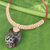 Collar colgante de cáscara de coco, 'Tailandia elegante en beige' - Collar colgante de cáscara de coco natural con cordones de Macrame