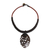 Coconut shell pendant necklace, 'Elegant Thailand in Espresso' - Dark Brown Macrame Necklace with Coconut Shell Pendant