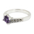Amethyst solitaire ring, 'Deco Days' - Thai Amethyst and Marcasite Sterling Silver Solitaire Ring (image 2b) thumbail