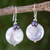 Cultured pearl dangle earrings, 'Pearly Moons' - Thai White and grey Cultured Pearl Dangle Earrings thumbail
