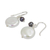 Cultured pearl dangle earrings, 'Pearly Moons' - Thai White and grey Cultured Pearl Dangle Earrings (image 2b) thumbail