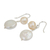 Cultured pearl dangle earrings, 'Pretty Lady' - Handcrafted White Pearl Dangle Earrings from Thailand