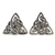 Knopfohrringe aus Sterlingsilber - Keltische Dreieck-Knoten-Ohrringe aus Sterlingsilber