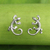 Sterling silver button earrings, 'Chameleon' - Sterling Silver Chameleon Button Earrings from Thailand thumbail