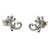 Sterling silver button earrings, 'Chameleon' - Sterling Silver Chameleon Button Earrings from Thailand (image 2b) thumbail