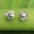 Sterling silver button earrings, 'Happy Fish' - Small Fish Button Earrings in Sterling Silver thumbail