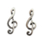 Sterling silver button earrings, 'Sol Key' - Musical Sol Key Note G Clef Earrings in 925 Sterling Silver (image 2a) thumbail