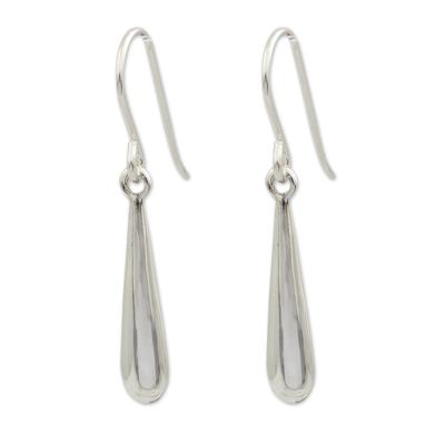 Sterling silver dangle earrings, 'Silver Dewdrops' - Handmade Sterling Silver Dangle Earrings from Thailand