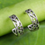 Sterling silver half-hoop earrings, 'Thai Filigree' - Filigree Style Half Hoop Sterling Silver Earrings thumbail