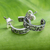 Sterling silver half-hoop earrings, 'Thai Filigree' - Filigree Style Half Hoop Sterling Silver Earrings (image 2b) thumbail