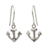 Sterling silver dangle earrings, 'Anchors Aweigh' - Handcrafted Sterling Silver Anchor Dangle Earrings (image 2a) thumbail
