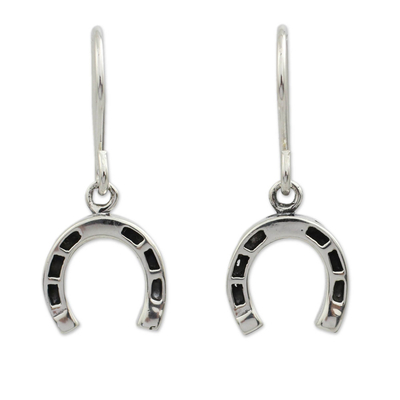 Thai Handcrafted Horseshoe Earrings in Sterling Silver