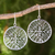 Sterling silver dangle earrings, 'Living Roots' - Round Sterling Silver Dangle Earrings with Root Design