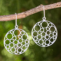 Sterling silver dangle earrings, 'Strength in Togetherness'