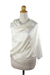 Silk shawl, 'Shimmering Cream' - Handwoven 100% Silk Cream Shawl from Thailand (image 2c) thumbail