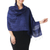Silk shawl, 'Shimmering Indigo' - Deep Blue Handwoven Raw Silk Shawl from Thailand thumbail