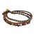 Jasper and agate beaded bracelet, 'Natural Mix' - Beaded Macrame Bracelet with Jasper, Agate and Brass (image 2a) thumbail