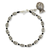 Beaded silver bracelet, 'Lucky Fish' - Hill Tribe Style Beaded Silver Bracelet with Fish Charm